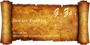 Gurin Zsófia névjegykártya